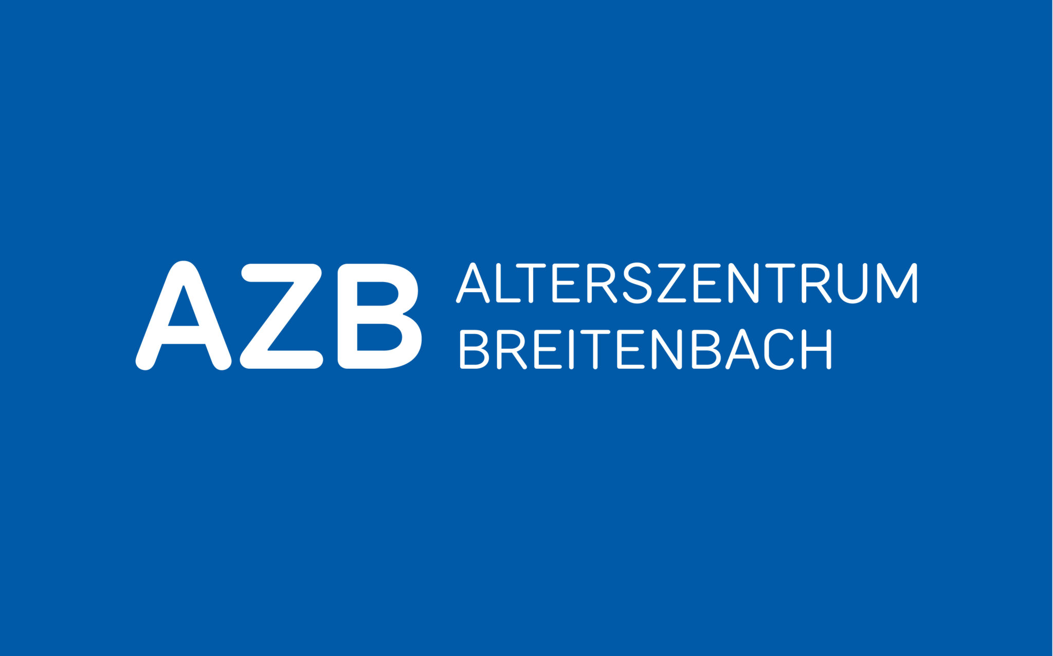 Branding, Corporate Design und Konzept für die Firma Alterszentrum Breitenbach. Logo-Gestaltung auf blauem Hintergrund.