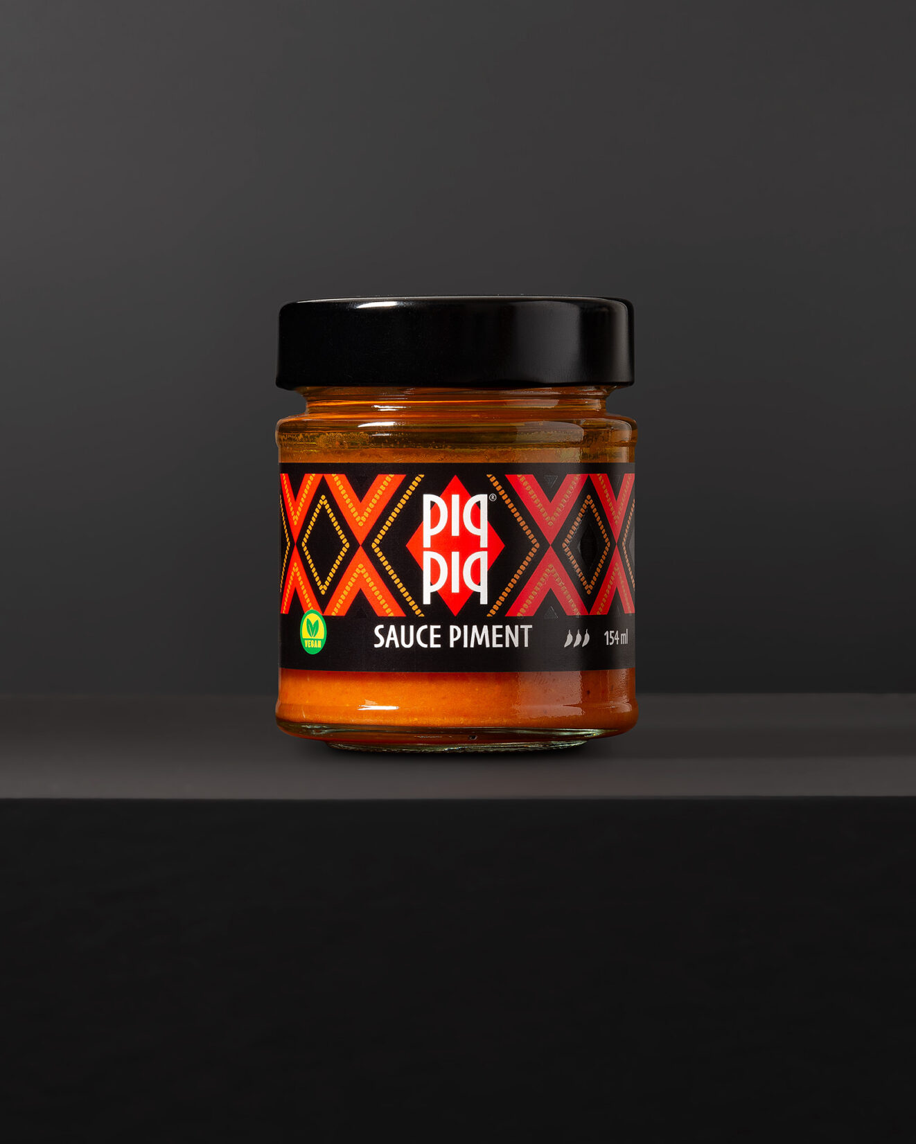 Pack-Shot einer von Grafikdesign Cueni gestalteten Verpackung des Brands Piq-Piq Piment.