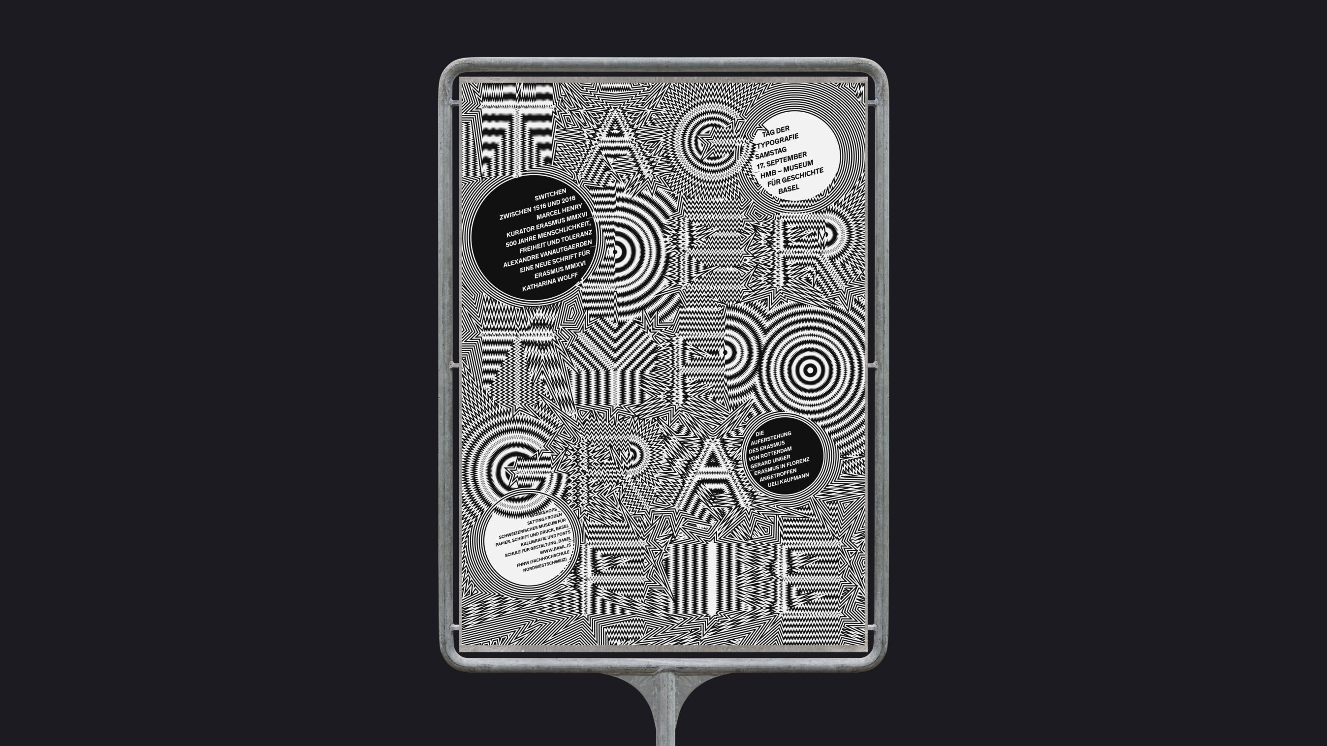 Plakat und Flyer Gestaltung für die Werbung des Musterverkaufs von Deelux in Zürich. Die Design-Elemente bestehen aus Kleidungsstücken, die als einzelne Buchstaben geformt sind.