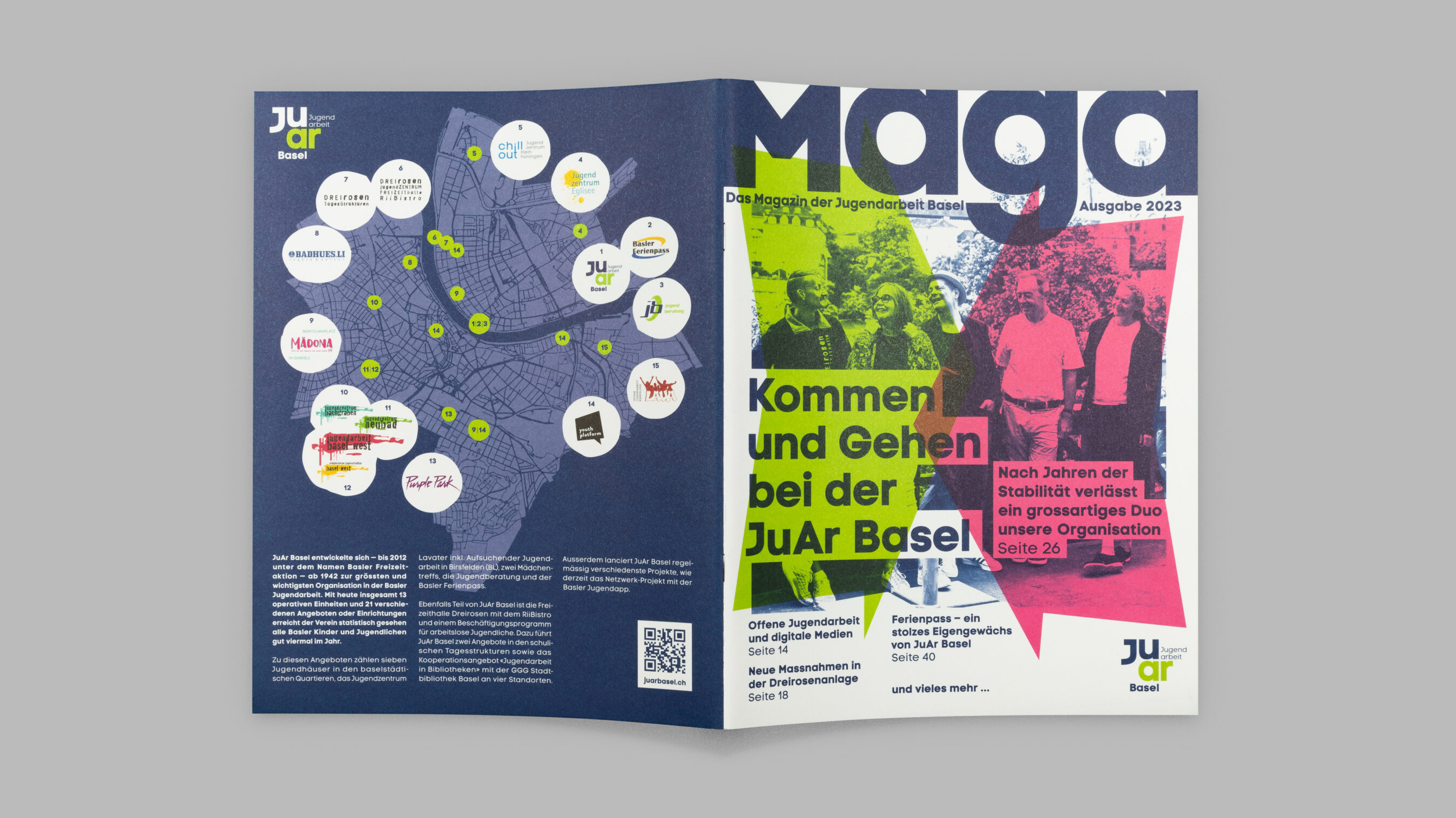 Cover Design Umschlag Titelblatt Gestaltung Magazin Maga Jugendarbeit Basel. Grafik Design Cueni.